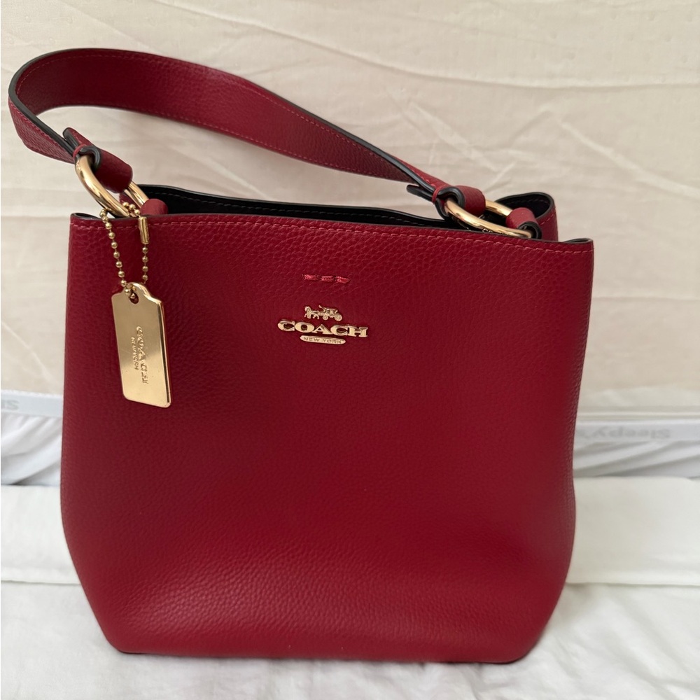 Coach Cherry Red Leather Shoulder Bag
